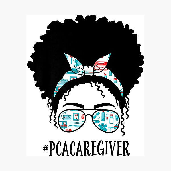 Item preview, PCA Caregiver Black Afro Messy Bun African American designed and sold by douglasgary019.