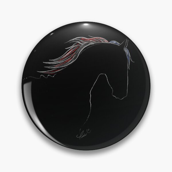 Item preview, Illustration black horse line drawn by hand by Pascale Breton Canadian artist designed and sold by Pascale Breton.