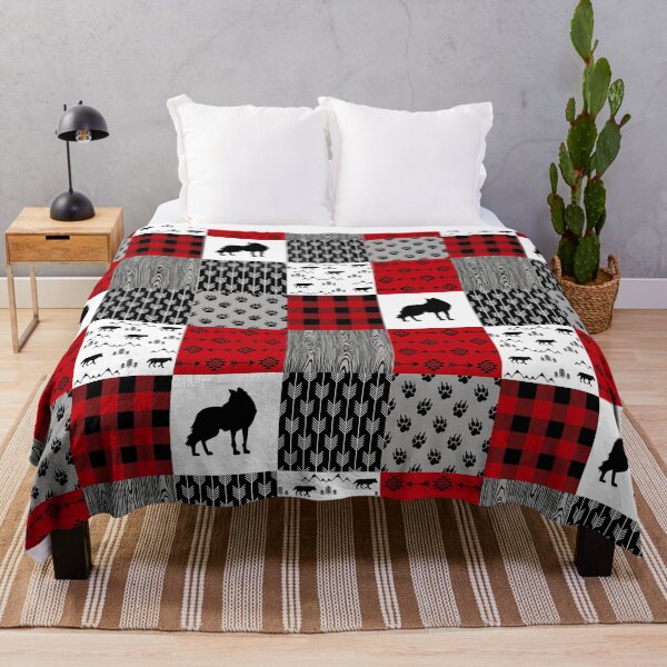 Item preview, Wolf  red gray black pattern pink designed and sold by EmilyFun.