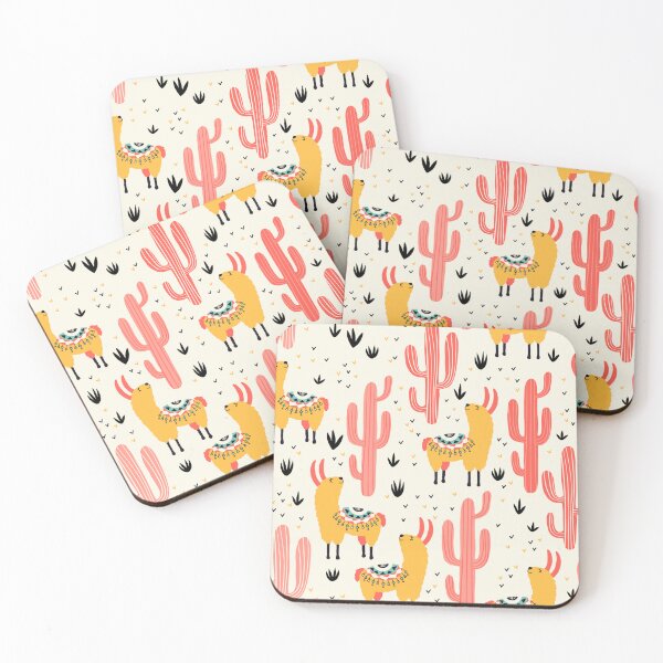 Item preview, Yellow llamas and red cacti seamless designed and sold by EmilyFun.