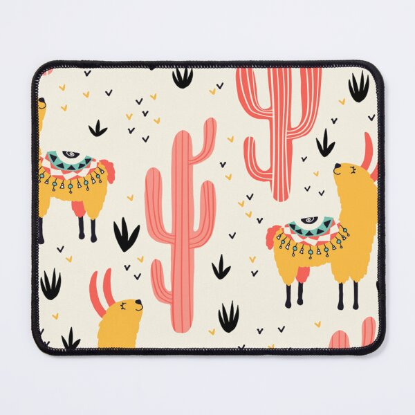 Item preview, Yellow llamas and red cacti seamless designed and sold by EmilyFun.