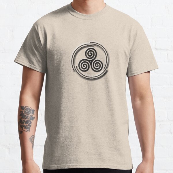 Triple Spiral Black And Green Celtic Art Classic T-Shirt
