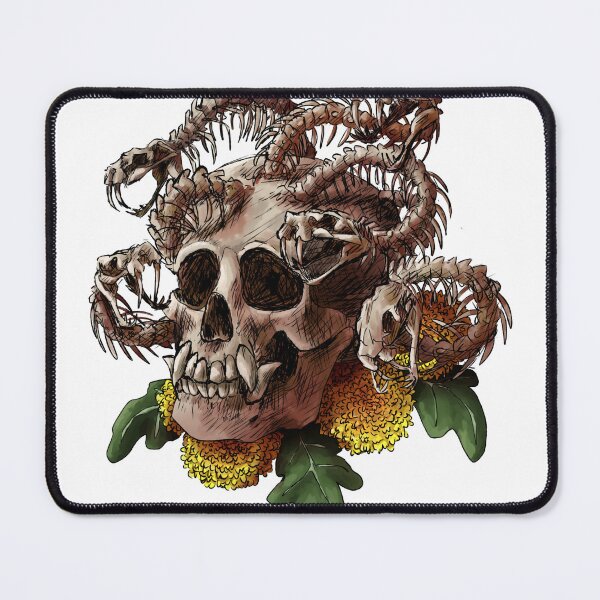 Item preview, Gorgon Skull with Flowers designed and sold by Shadehlyne.