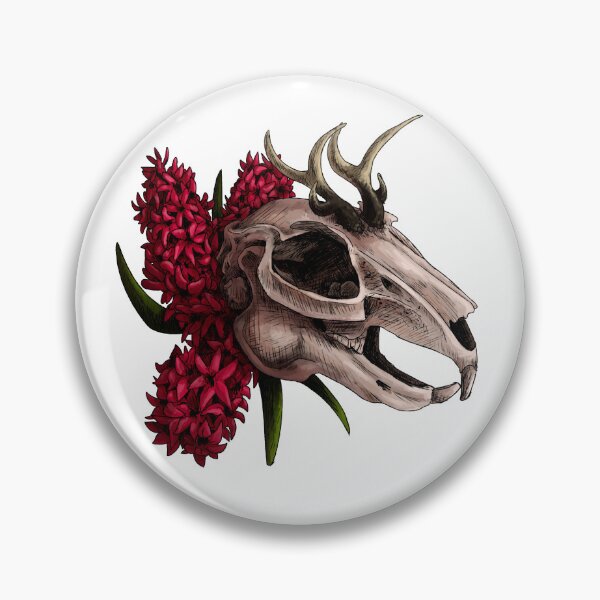 Item preview, Jackalope Skull with Flowers designed and sold by Shadehlyne.