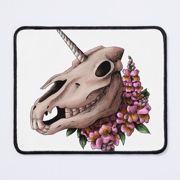 Item preview, Unicorn Skull with Flowers designed and sold by Shadehlyne.