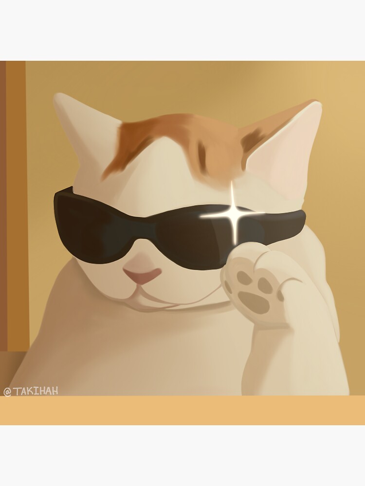 cat with glasses meme Art Board Print by valwerty