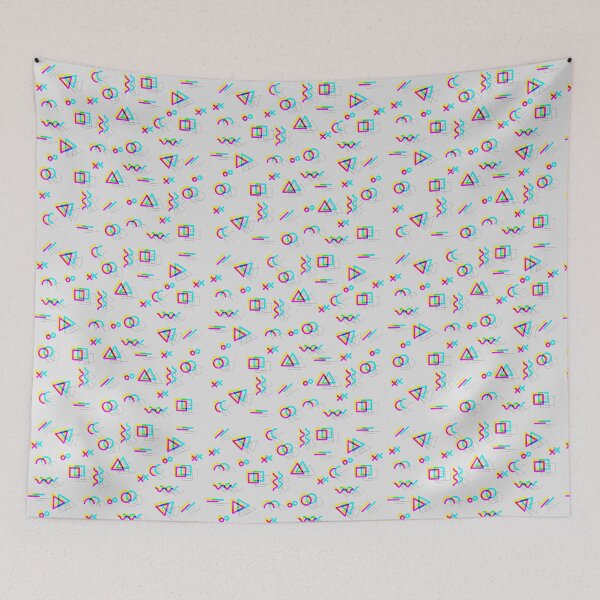 Item preview, Glitchy Mid Century Abstract Shapes in CMY designed and sold by brodolo.