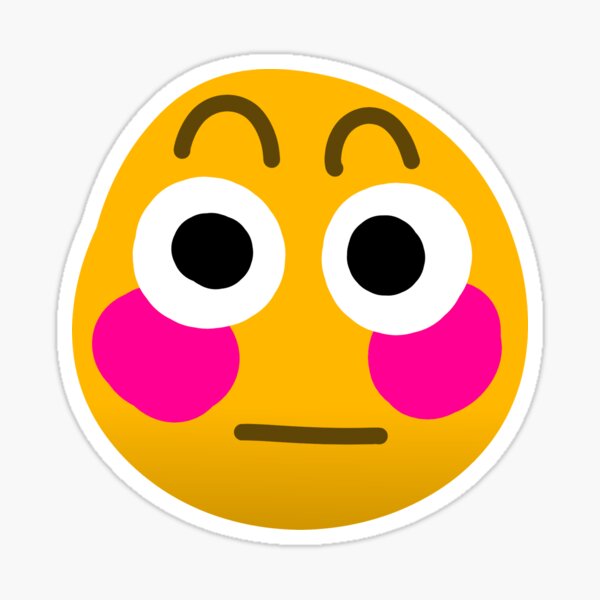 "flushed" Sticker for Sale by gooberu Redbubble