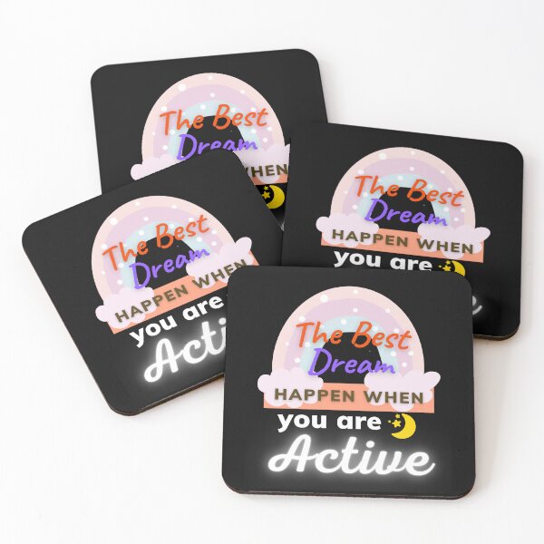 Item preview, The Best Dream Happen When You Are Active - Short Motivational Quotes | Motivational Quote About Life designed and sold by Delandor.