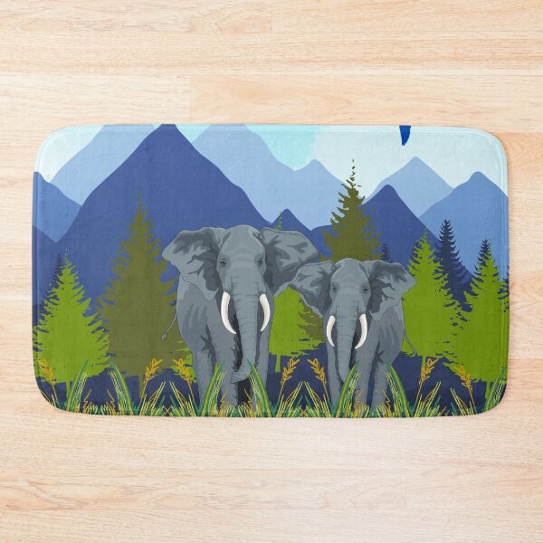 Item preview, Elephants in the Forest with Mountains in the Background designed and sold by CraftyAnimal.
