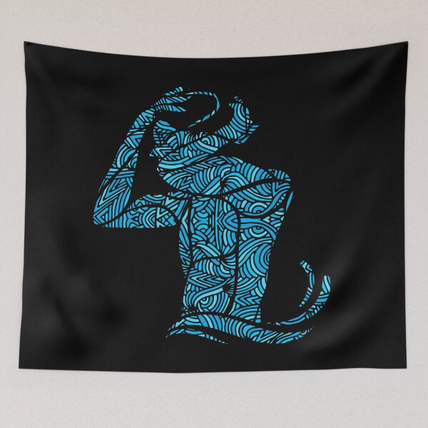 Item preview, Freestyle Swimmer with Creative Blue Wave Design Gift designed and sold by swimarts.