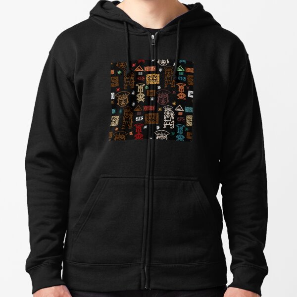 ethnic Zipped Hoodie