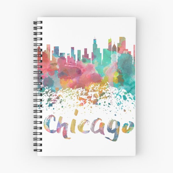 Artikelvorschau, Chicago Wasserfarbe Skyline entworfen und verkauft von CanvasGuys.
