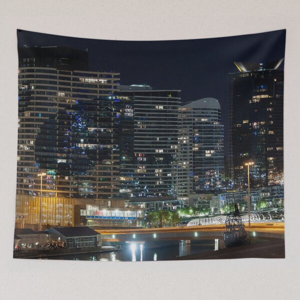 Item preview, Melbourne city docklands precinct nightscape full of lights designed and sold by James-Cole.
