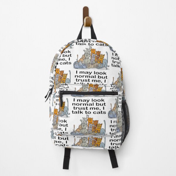 Item preview, I may look normal but trust me, I talk to cats: cat lovers, cat rescue, cat adoption, pet rescue, pet adoption, adopt don't shop designed and sold by Becky Hunter.