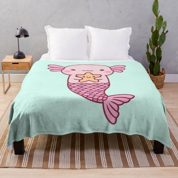 Item preview, Cute Axolotl Mermaid Holding Starfish designed and sold by rustydoodle.