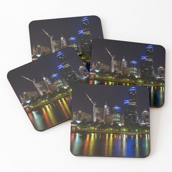 Item preview, Melbourne city night-cap with lights reflecting in the Yarra river designed and sold by James-Cole.