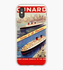 Cunard Vintage Travel Poster restauriert iPhone-Hülle & Cover