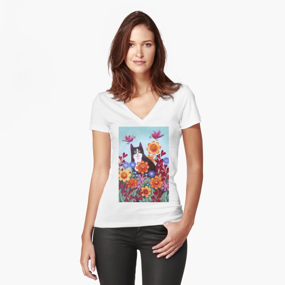 Item preview, Fitted V-Neck T-Shirt designed and sold by vickymount.
