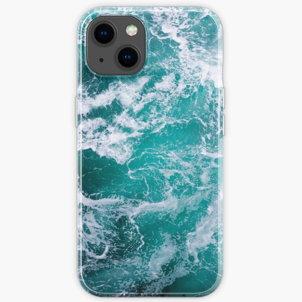Ocean crystal blue water waves and sea foam, Ocean, Swimming, Travel, Surfing, Adventure iPhone Soft Case
