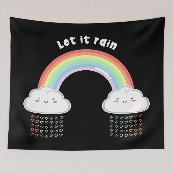 Item preview, Clouds with rainbow full of love kawaii design designed and sold by high5doodle.