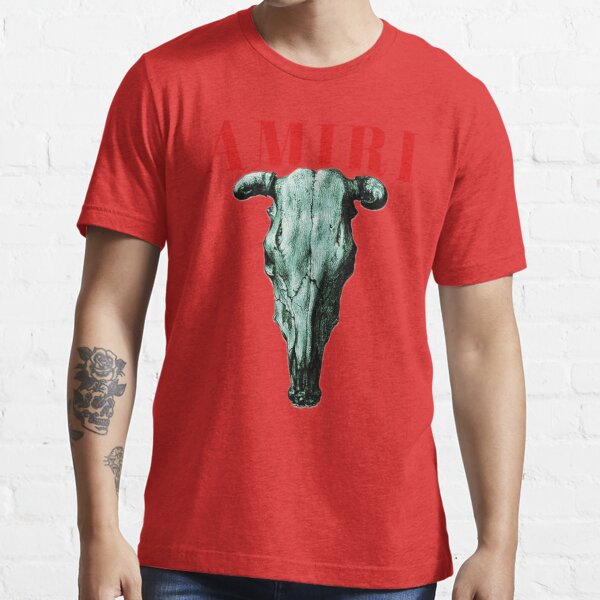 Red AMIRI Skull Funny Essential T-Shirt for Sale by edubyte