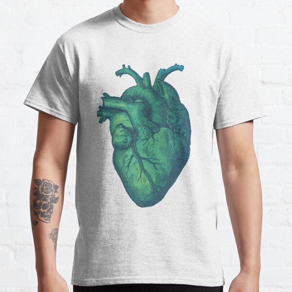 Blue Heart Print Classic T-Shirt