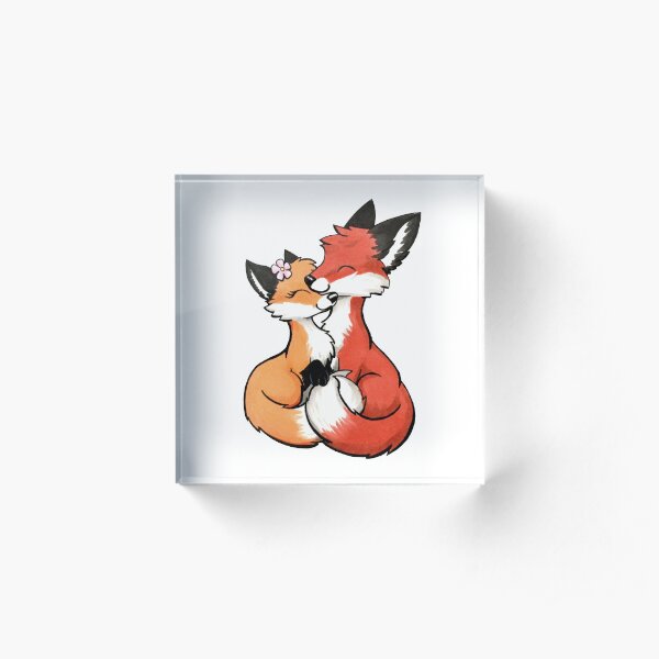 Fox Couple Acrylic Block