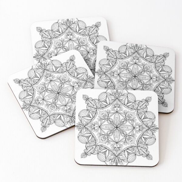 Item preview, Black on white mandala mindful art "New beginnings" designed and sold by MiniMoonArts.