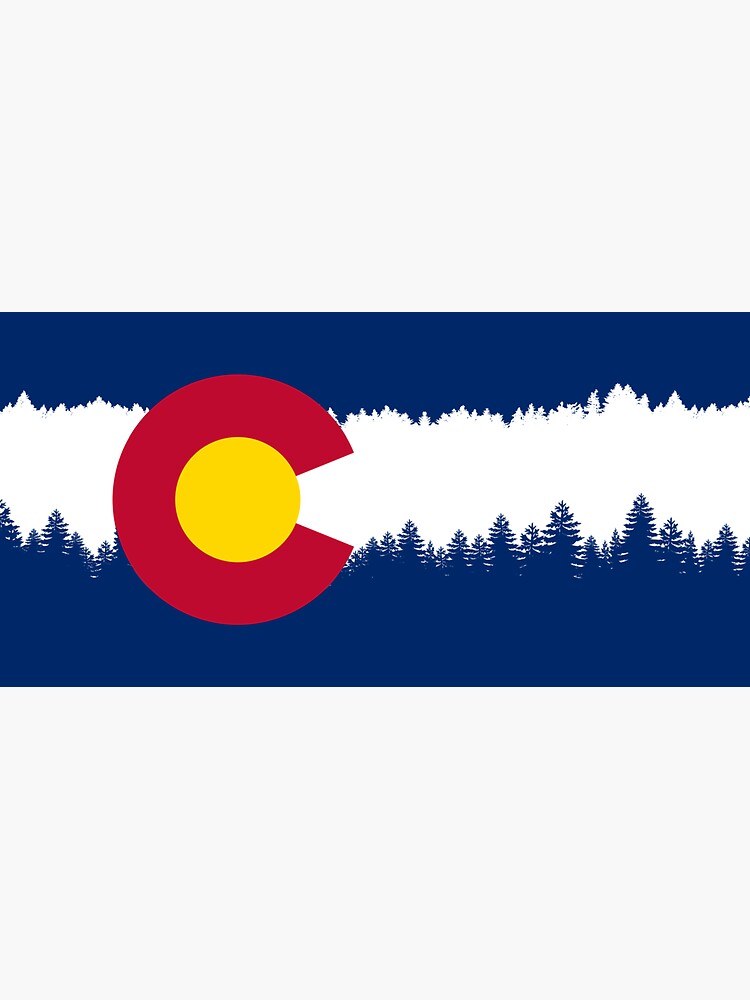 Colorado Flag Treeline Silhouette by freeformations