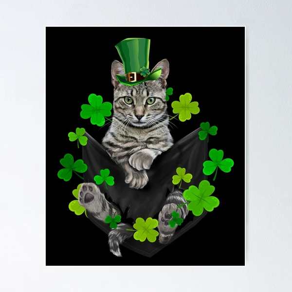 【激安通販 オンラインショップ】日用品 Day Patrick's St Irish 2 Cat Furry Shamrock Patrick's Saint 塊根植物・コーデックス