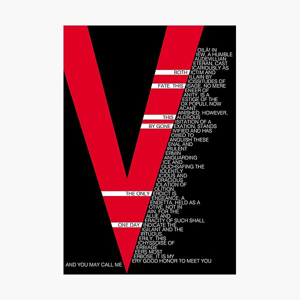 V FOR VENDETTA TYPOGRAPHY QUOTES SMALL POSTER ART PRINT A3 SIZE GZ2080