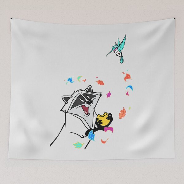 Item preview, Funny Cute Animals Flitting in Rainbow Leafs Graphics designed and sold by ufodinosaur.