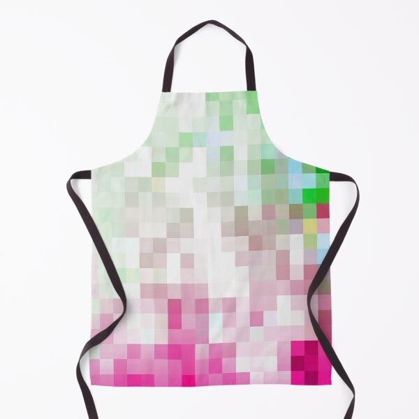 Item preview, geometric pixel square pattern abstract background in pink green designed and sold by Mrvell.