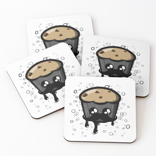 Item preview, Mustache Chocolate Cupcake Dark Grey designed and sold by Pandabacke.