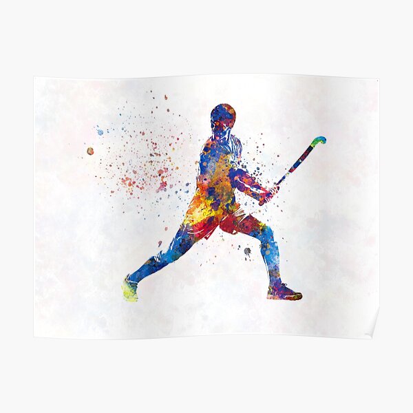  MasonArts Field Hockey 19inch x 14inch Silk Poster