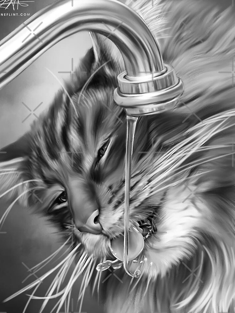 Thumbnail 7 of 7, Classic T-Shirt, Cat Drink designed and sold by wayneflint.
