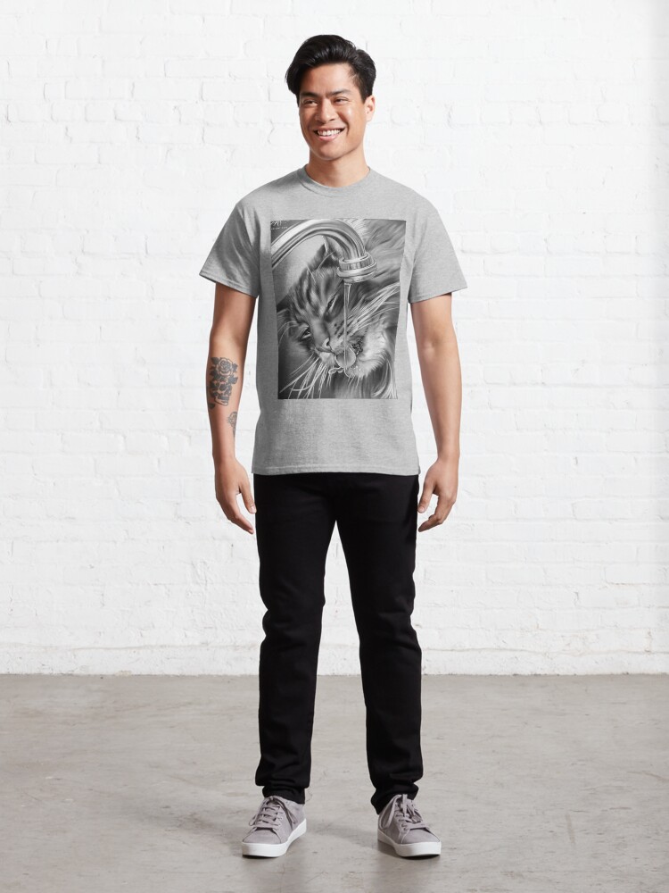 Thumbnail 3 of 7, Classic T-Shirt, Cat Drink designed and sold by wayneflint.
