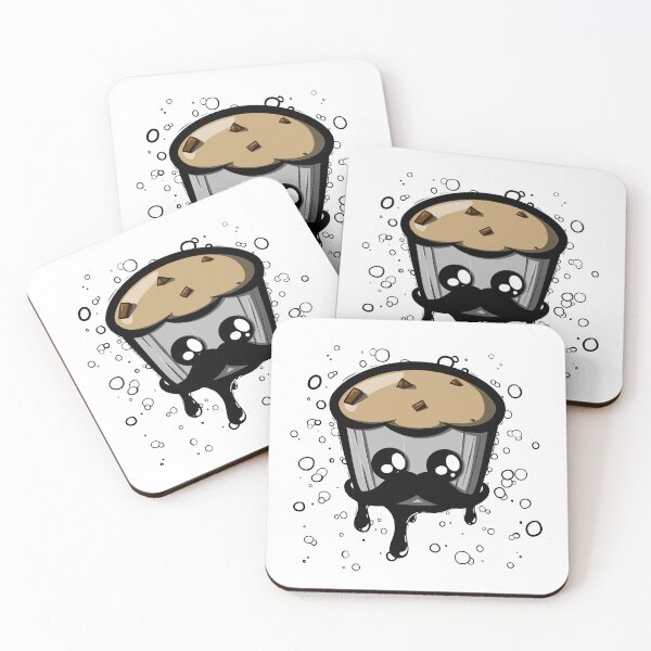 Item preview, Mustache chocolate cupcake grey designed and sold by Pandabacke.