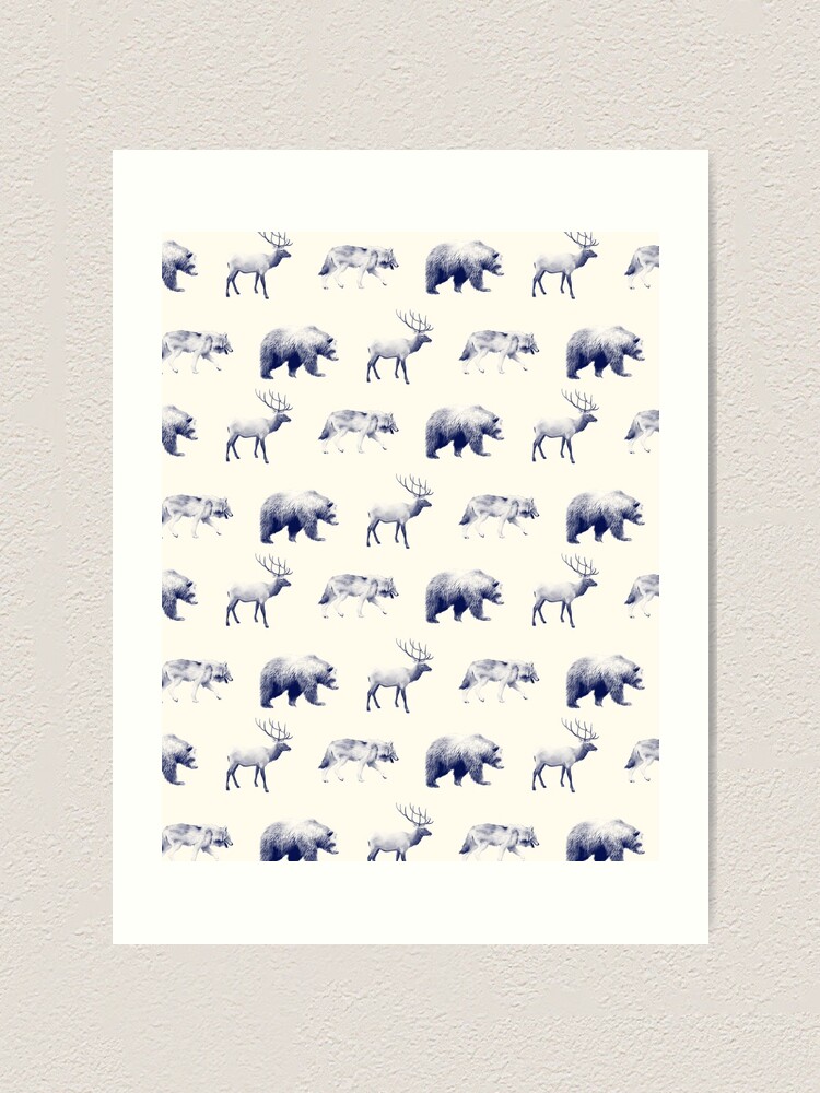 Alternate view of Wild Pattern // Blue Art Print