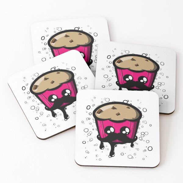 Item preview, Mustache Chocolate Cupcake Pink designed and sold by Pandabacke.