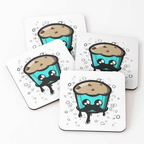 Item preview, Mustache Chocolate Cupcake Blue designed and sold by Pandabacke.