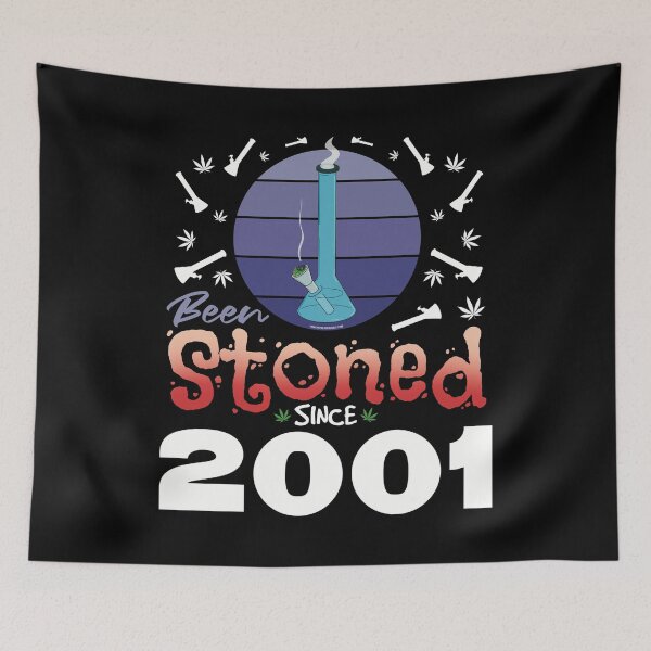 Item preview, Been stoned since 2001 (Purple retro vintage sunset with bong) designed and sold by YomeHayin.