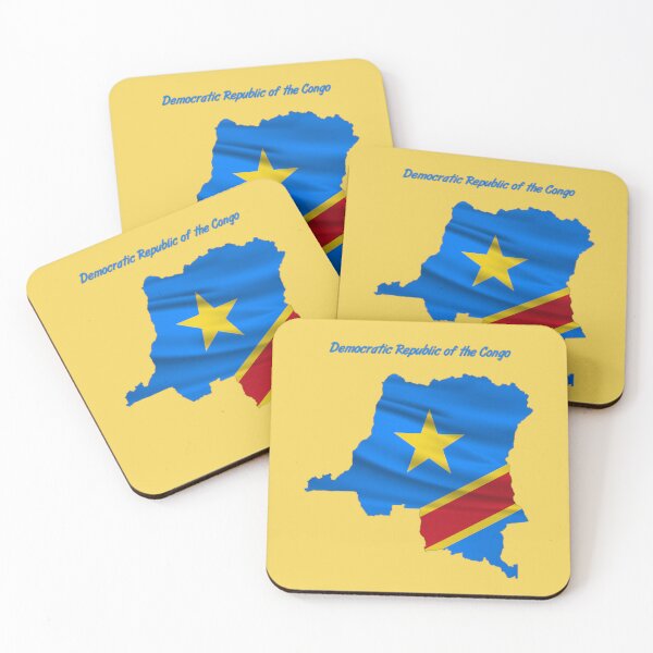 Item preview, Wavy Congo Flag Inside Democratic Republic of the Congo Map designed and sold by mashmosh.