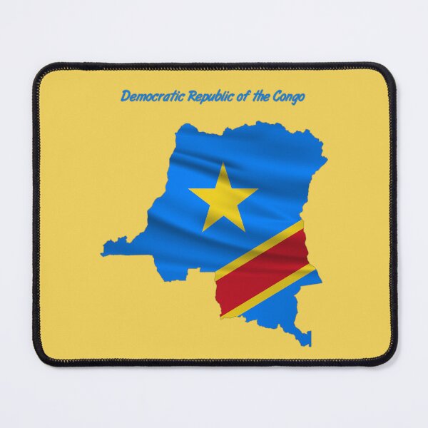 Item preview, Wavy Congo Flag Inside Democratic Republic of the Congo Map designed and sold by mashmosh.