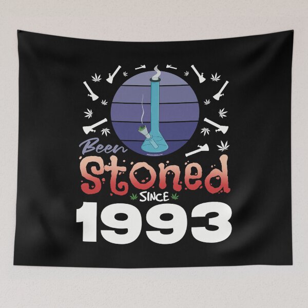 Item preview, Been stoned since 1993 (Purple retro vintage sunset with bong) designed and sold by YomeHayin.