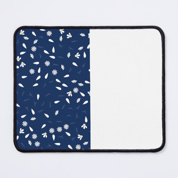 Item preview, White Chamomile Leaves on Vertical Split White and Sodalite Blue designed and sold by HiddenPuppets.