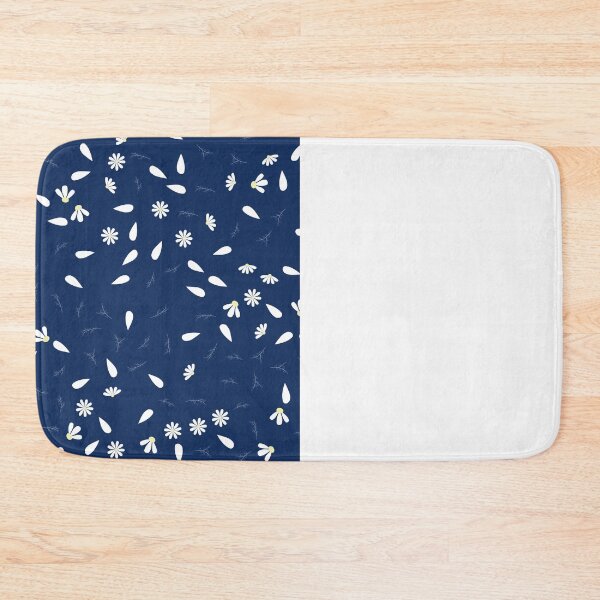 Item preview, White Chamomile Leaves on Vertical Split White and Sodalite Blue designed and sold by HiddenPuppets.