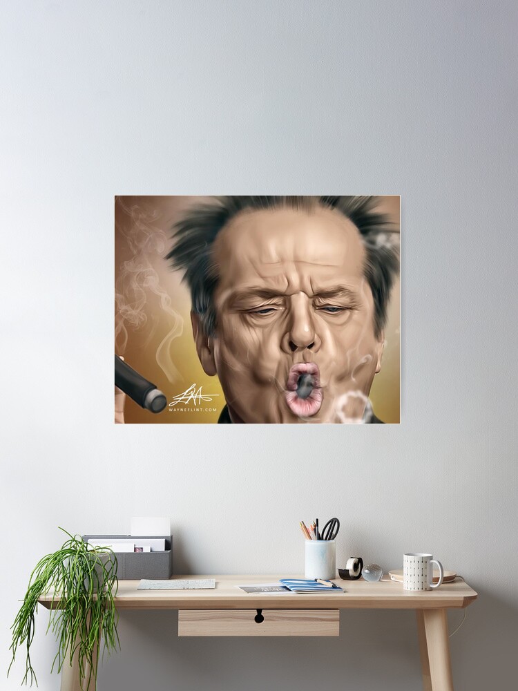 Thumbnail 1 of 3, Poster, Jack Nicholson Digital Oil Painting designed and sold by wayneflint.