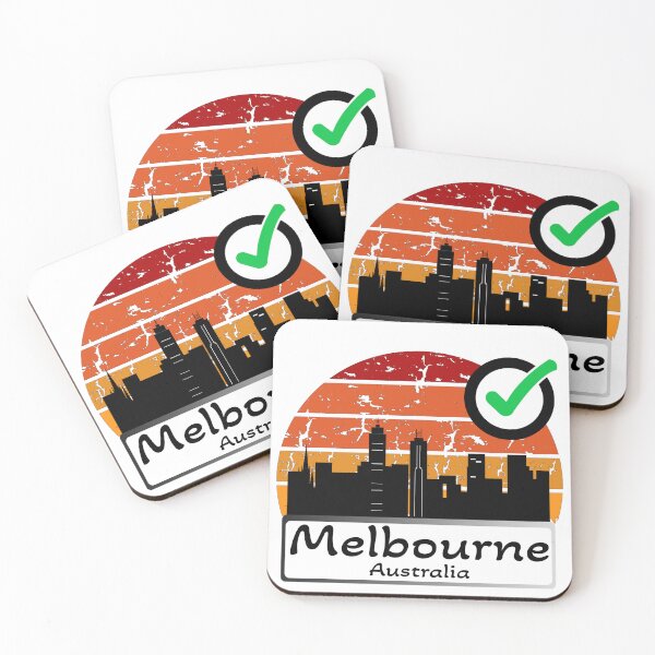 Item preview, Melbourne - australia Skyline vintage black  designed and sold by WhereIsTravis.
